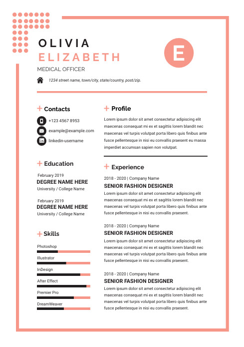 Resume Template Word | Mac Pages A4
